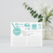 Modern Blue Kitchen Utils Recipe Card Briefkaart (Staand voorkant)