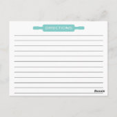 Modern Blue Kitchen Utils Recipe Card Briefkaart (Achterkant)