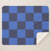 Modern Blue Kroatië Checkers Sherpa Blanket Sherpa Deken (Voorkant (horizontaal))