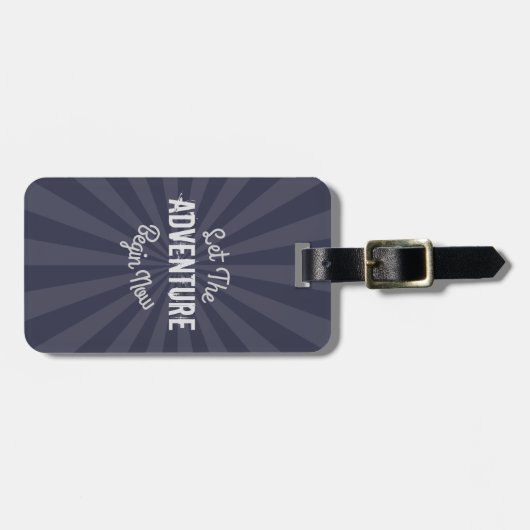 Modern Blue laat het avontuur nu beginnen Bagagelabel (Voorkant horizontaal)