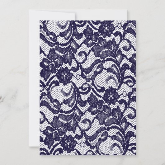 Modern Blue Lace Bridal Shower Kaart (Achterkant)