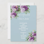 Modern Blue Lila Paars floral ELEGANT WEDDING Kaart (Voorkant)