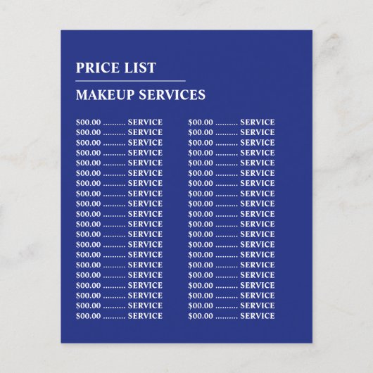 Modern Blue Lips, Makeup Artist Advertising Flyer (Achterkant)