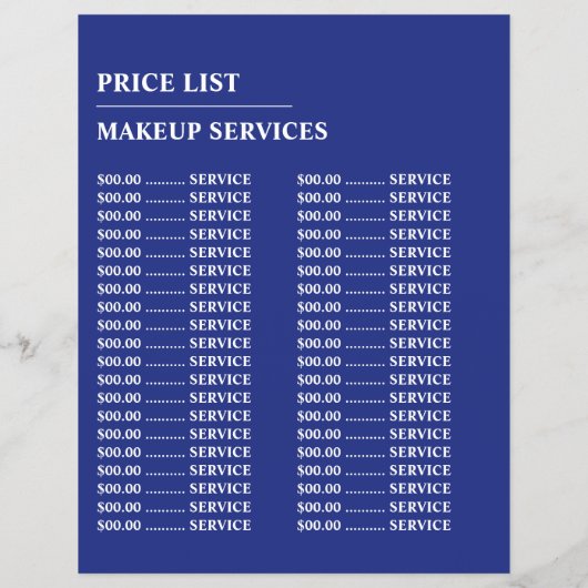 Modern Blue Lips, Makeup Artist Advertising Flyer (Achterkant)