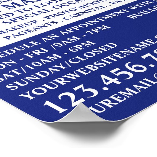 Modern Blue Lips, Makeup Artist Advertising Poster (Hoek)