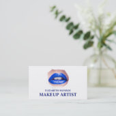 Modern Blue Lips, Makeup Artist Visitekaartje (Staand voorkant)