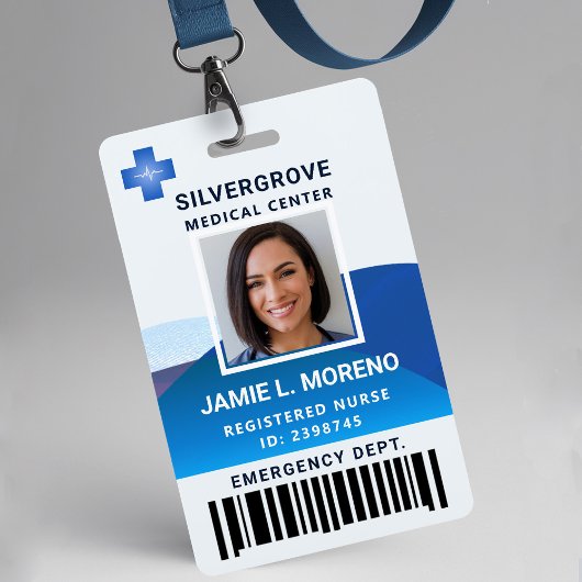 Modern Blue Logo Clinic Hospital Foto Verpleegkund Badge