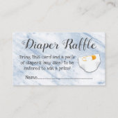 Modern Blue Marble Baby shower Diaper Raffle Kaart (Voorkant)