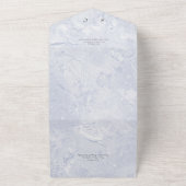 Modern Blue Marble Minimal Monogram Dinner All In One Uitnodiging (Buitenkant)