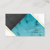 Modern Blue Marble Monogram Visitekaartje (Achterkant)