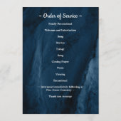 Modern Blue Marble Photo Order of Service Funeral Programmakaart (Achterkant)