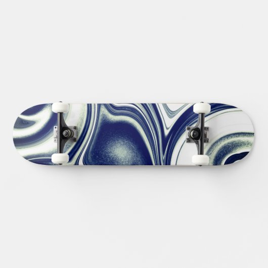 Modern blue Marble Texture Skate Deck (Horizontaal)