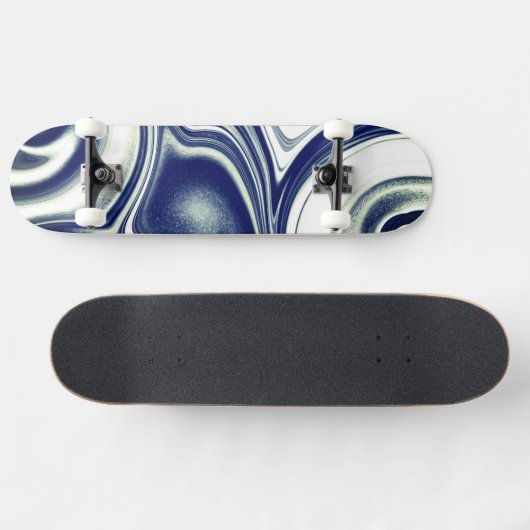 Modern blue Marble Texture Skate Deck (Horizontaal)