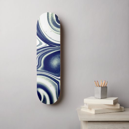 Modern blue Marble Texture Skate Deck (Muurkunst)