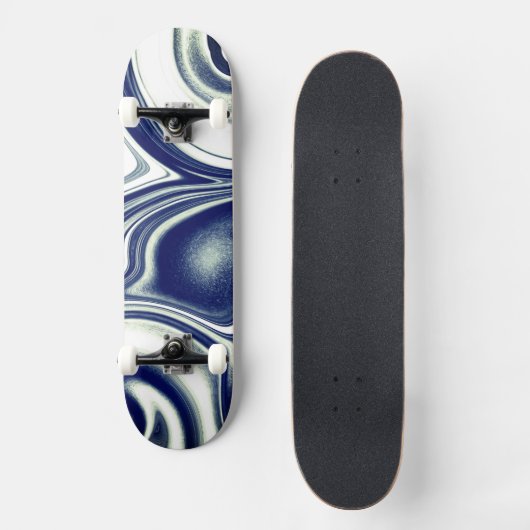 Modern blue Marble Texture Skate Deck (Voorkant)