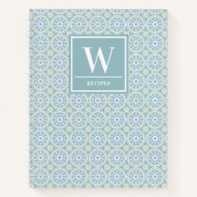 Modern Blue Medallion Monogram Kitchen Recipe