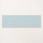 Modern Blue Medallion Monogram Yogamat (Achterkant (horizontaal))