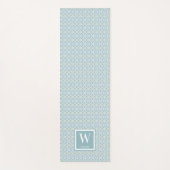 Modern Blue Medallion Monogram Yogamat (Voorkant)