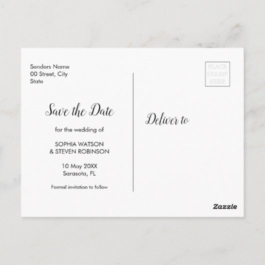 Modern Blue Mediterranean Lemon Wedding Briefkaart (Achterkant)
