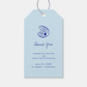 Modern Blue Mediterranean Shell Wedding Favoriet L Cadeaulabel (Voorkant)