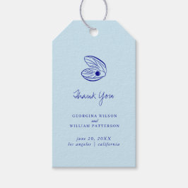 Modern Blue Mediterranean Shell Wedding Favoriet L Cadeaulabel