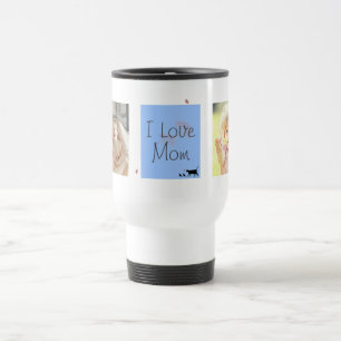 Modern Blue&Memorial Photo Moederdag Travel Mug Reisbeker