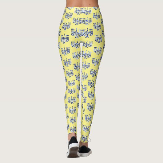 Modern Blue Menorah Leggings (Achterkant)