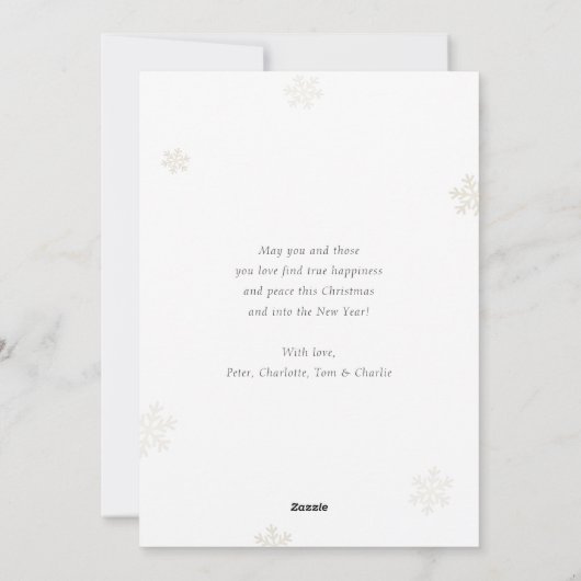 Modern Blue Merry Christmas 2 Foto Feestdagenkaart (Achterkant)