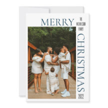 Modern Blue Merry-kerstfoto