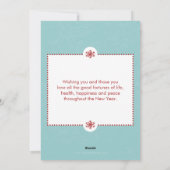 Modern Blue Merry Little kerstkaart (Achterkant)