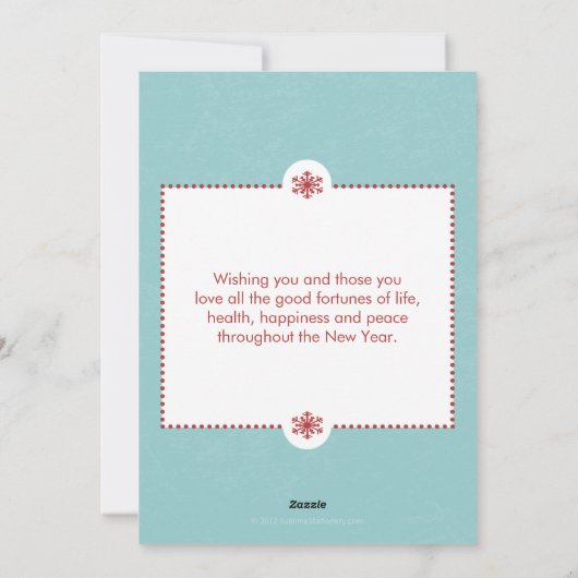 Modern Blue Merry Little kerstkaart (Achterkant)