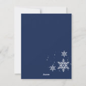 Modern Blue Merry Snowflake Holiday Card Feestdagenkaart (Achterkant)