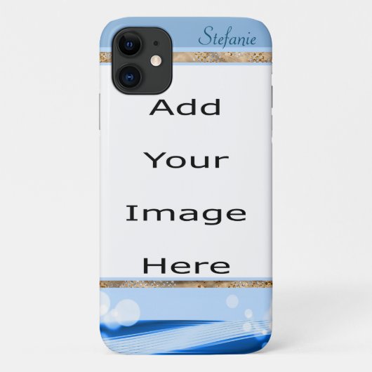 Modern Blue met grijze cirkels Case-Mate iPhone Case (Achterkant)