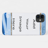 Modern Blue met grijze cirkels Case-Mate iPhone Case (Achterkant (horizontaal))