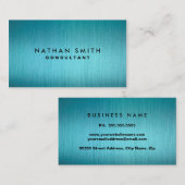 Modern Blue Metal Professional Visitekaartje (Voorkant / Achterkant)