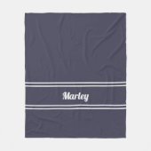 Modern Blue Minimal Name Monogram Script Sjabloon Fleece Deken (Voorkant)