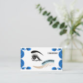 Modern Blue Minimalist Eye Illustration Lash Visitekaartje (Staand voorkant)