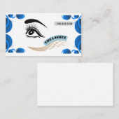 Modern Blue Minimalist Eye Illustration Lash Visitekaartje (Voorkant / Achterkant)