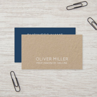 Modern Blue Minimalist Kraft Consultant Visitekaartje