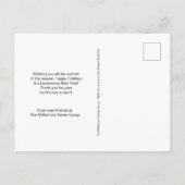 Modern Blue Minimalist Krans JOY Business logo Feestdagenkaart (Achterkant)