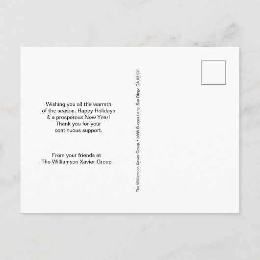 Modern Blue Minimalist Krans JOY Business logo Feestdagenkaart (Achterkant)