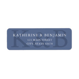 Modern Blue Minimalist Wedding Return Address Etiket