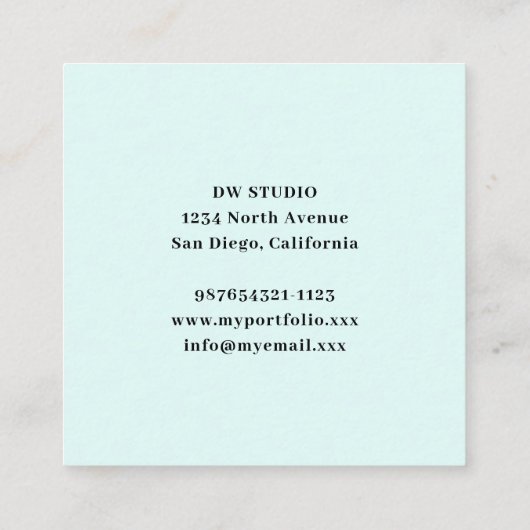 Modern Blue Mint Gold Sparkles Visitekaartje (Achterkant)