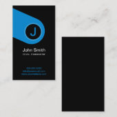 Modern Blue Monogram Civil Engineer Visitekaartje (Voorkant / Achterkant)