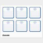 Modern Blue Monogram Name To Do List Vierkante Sticker (Vel)