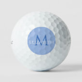 Modern Blue Monogram Personalized Elegant Golfballen (Voorkant)