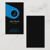 Modern Blue Monogram Pilot/Aviator Visitekaartje (Voorkant / Achterkant)