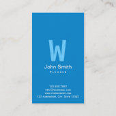 Modern Blue Monogram Plumbing Visitekaartje (Achterkant)