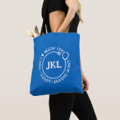 Modern Blue Monogrammed Stethoscope Nurse Canvas t Tote Bag (Dichtbij)