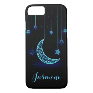 Modern Blue Moon en Stars iPhone 8/7 Hoesje